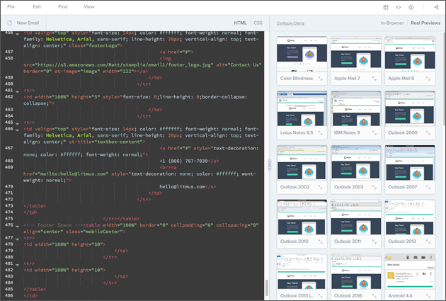 The Instant API in action in Litmus Builder